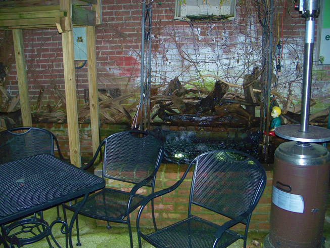 Picture of the private outdoor cubby hole at Tiffany's Lounge bar, Madison Historic District, Downtown Madison Indiana.