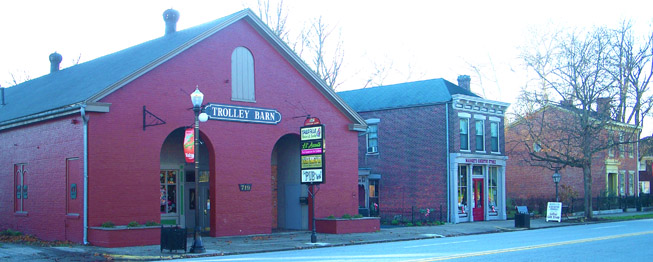 The Trolley Barn downtown in Madison Historic District at 719 W. Main Street, Madison Indiana 47250