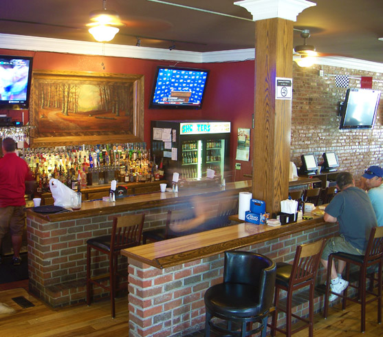 Controversial image of what appears to be a ghost in Shooter’s Sports bar & grill restaurant, in Madison Historic District, 101 E. Main Street, Downtown Madison Indiana.