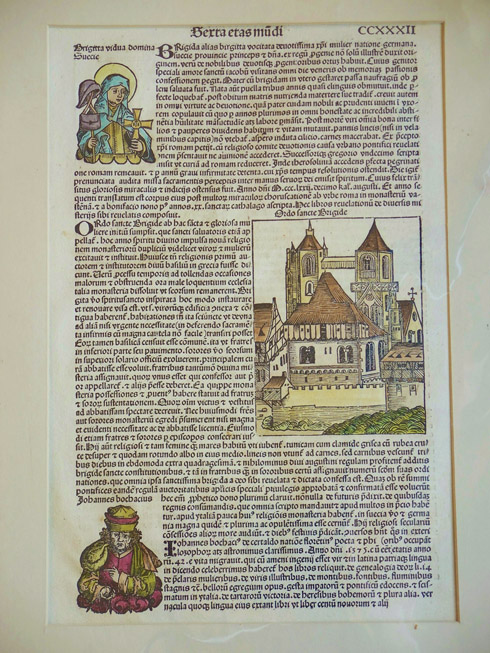 The Nuremberg Chronicle, 1493 wood cut print