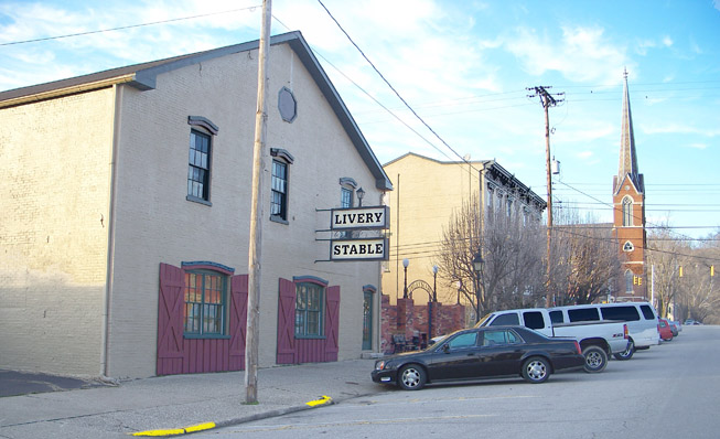 Picture of Livery Stable, full service banquet hall and event facility, located in downtown Madison Historic District, Indiana.