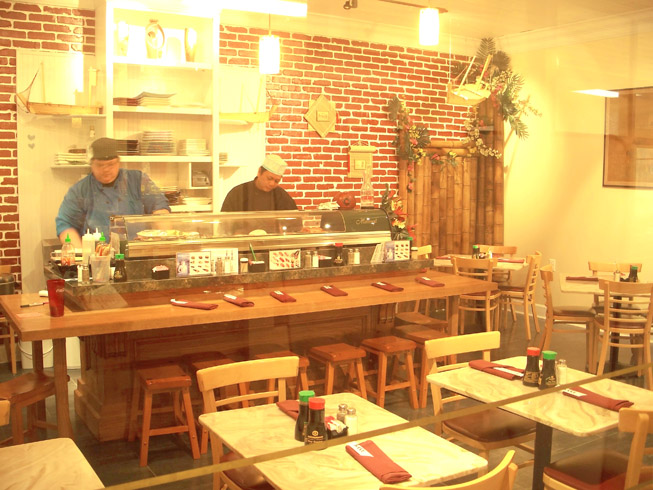 Sakka Blue's dining room and sushi bar