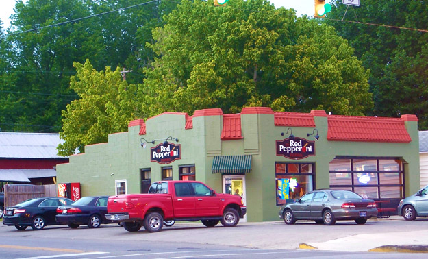800 Block of West Main Street,
		 Historic District of Madison Indiana, Red Pepperoni Classic Pizza, 
		 842 W. Main Street, Madison Indiana 47250